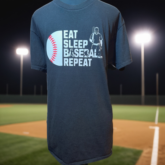 Eat Sleep Baseball Repeat T-Shirt by Scumbag Art Collective